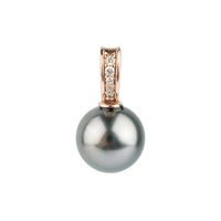 Silvery Lavender Tahitian Pearl & Diamond Mai Tai Pendant on 14K Rose Gold