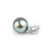 Silvery Blue Tahitian Pearl & Diamond Asteria Pendant or Necklace on 14K White Gold