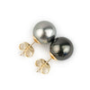Black & White 11mm Tahitian Pearl Statement Stud Earrings