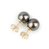 Pink-Green 10.2mm Tahitian Pearl Statement Stud Earrings