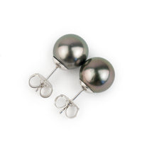 Pink-Green 10.2mm Tahitian Pearl Statement Stud Earrings