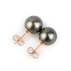 Pink-Green 10.2mm Tahitian Pearl Statement Stud Earrings
