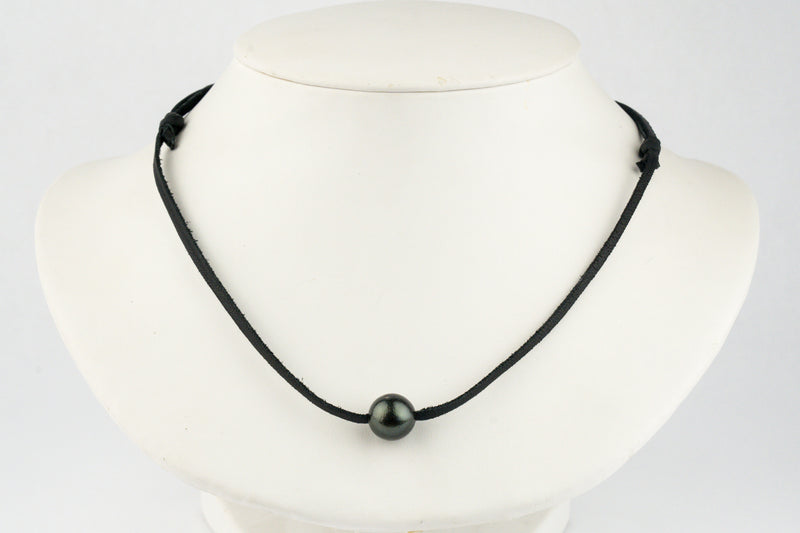 Midnight Black Shark Skin 11.7mm Super Mana Necklace