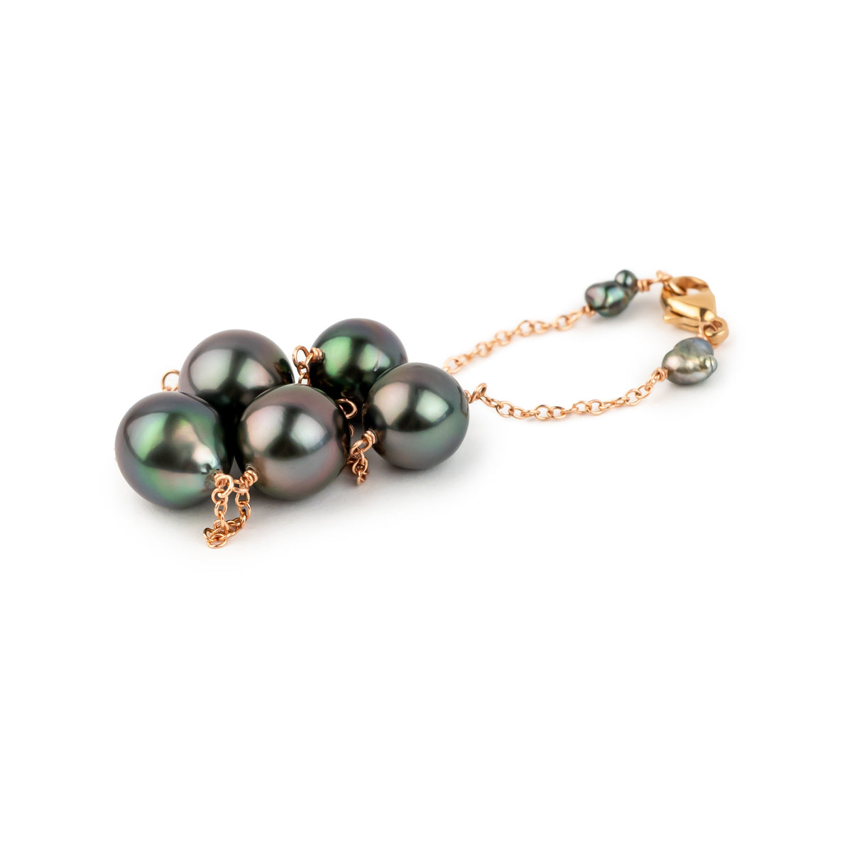 Radiant Amethyst Tahitian Pearl Tin Cup Bracelet on 14k Rose Gold