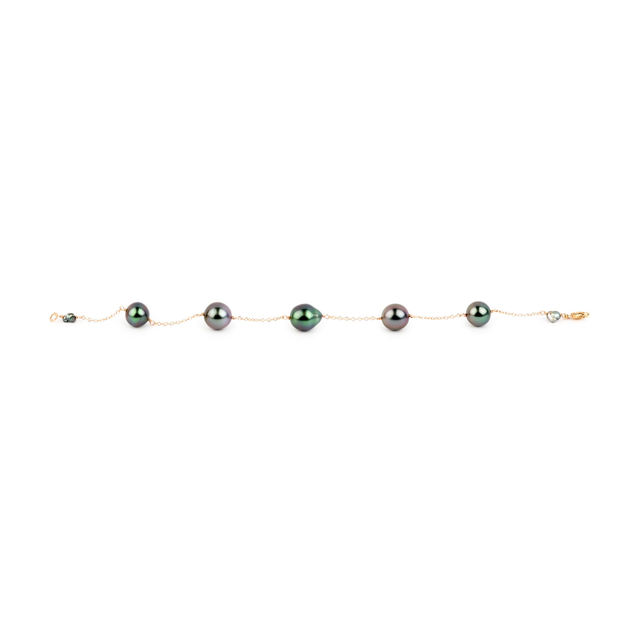 Radiant Amethyst Tahitian Pearl Tin Cup Bracelet on 14k Rose Gold
