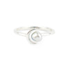 Light Silvery Tahitian Keshi Crescent Moon Ring