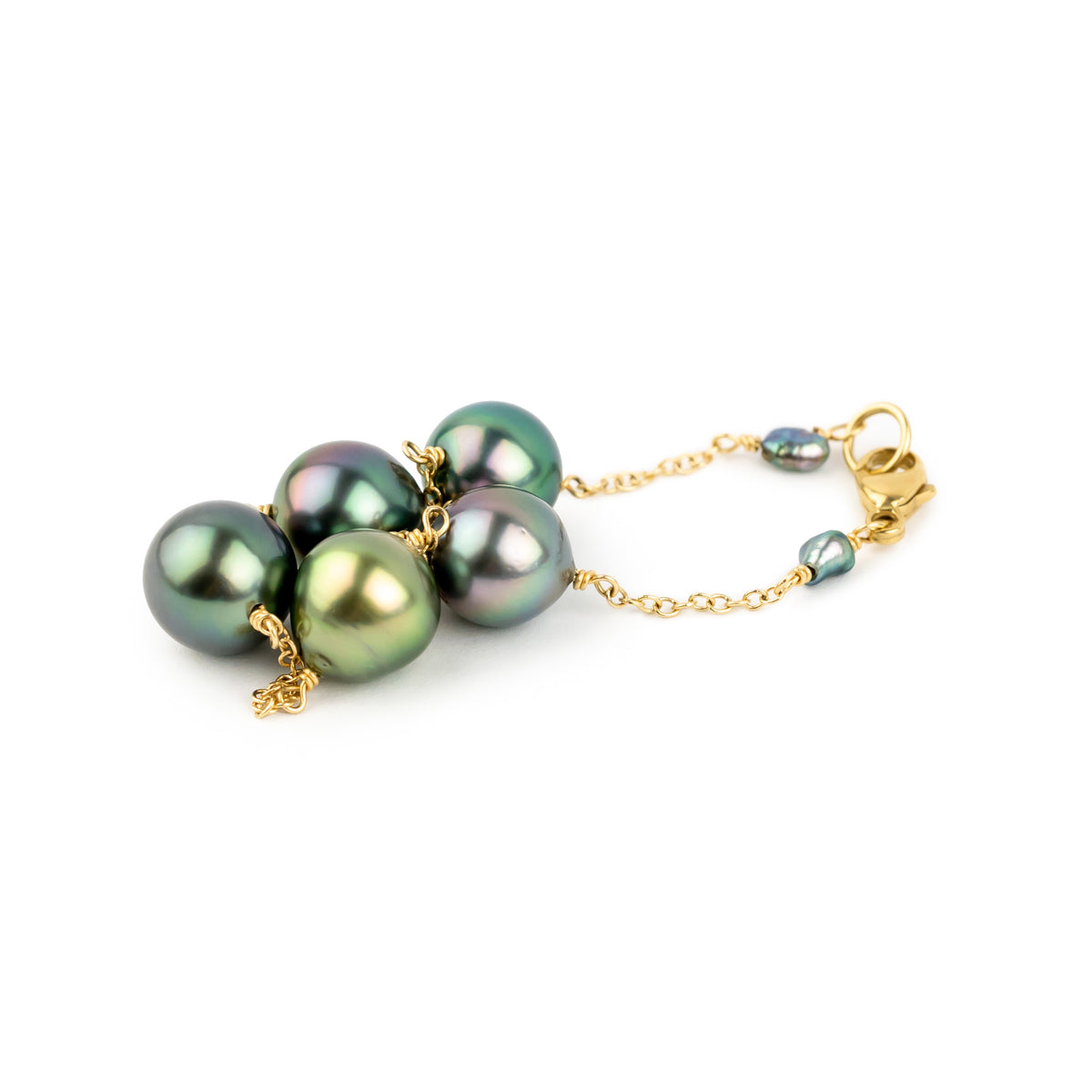 Northern Lights Tahitian Pearl Tin Cup Bracelet on 14k Yellow Gold