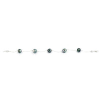 Multi Colorful Circled Tahitian Pearl Tin Cup Bracelet on Sterling Silver