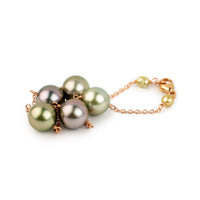 Rosebud Tahitian Pearl Tin Cup Bracelet on 14k Rose Gold