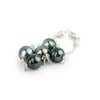 Multi Colorful Circled Tahitian Pearl Tin Cup Bracelet on Sterling Silver