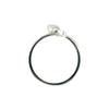 Light Silvery Tahitian Keshi Crescent Moon Ring