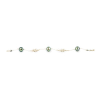 Aqua Tiaré Tahitian Pearl Tin Cup Bracelet on Sterling Silver