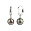 Aubergine Peacock 10.4mm Tahitian Pearl Lever-Back Earrings on Sterling Silver