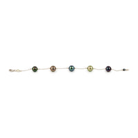 Dark Star Tahitian Pearl Tin Cup Bracelet on 14k White Gold