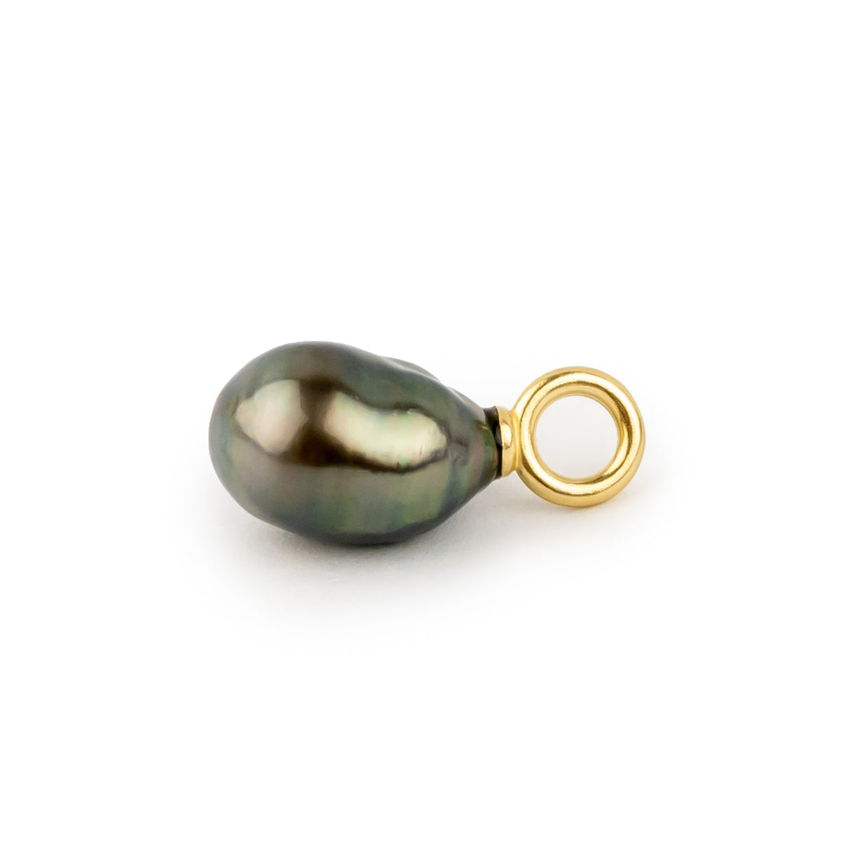Oil-Slick 9.4mm Tahitian Keshi Pearl Pendant on Gold Filled