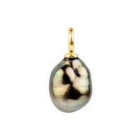 Oil-Slick 9.4mm Tahitian Keshi Pearl Pendant on Gold Filled