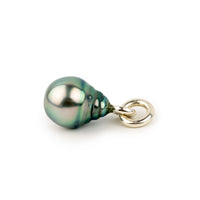Aqua Pink Circled 11 Tahitian Pearl Rava Pendant on Sterling Silver
