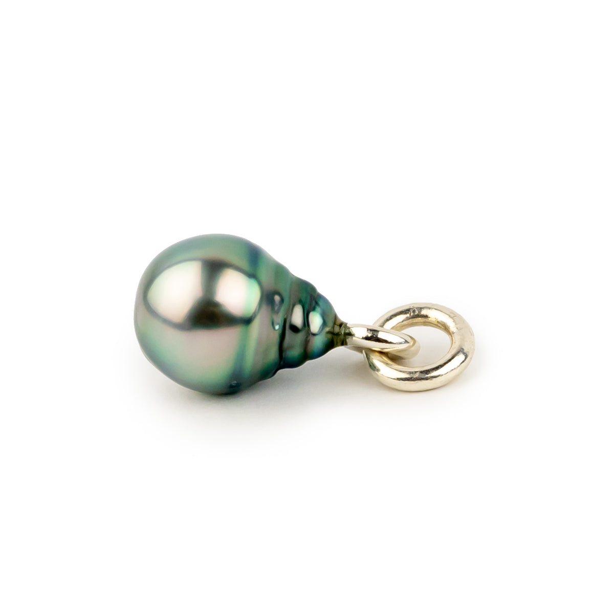 Aqua Pink Circled 11 Tahitian Pearl Rava Pendant on Sterling Silver