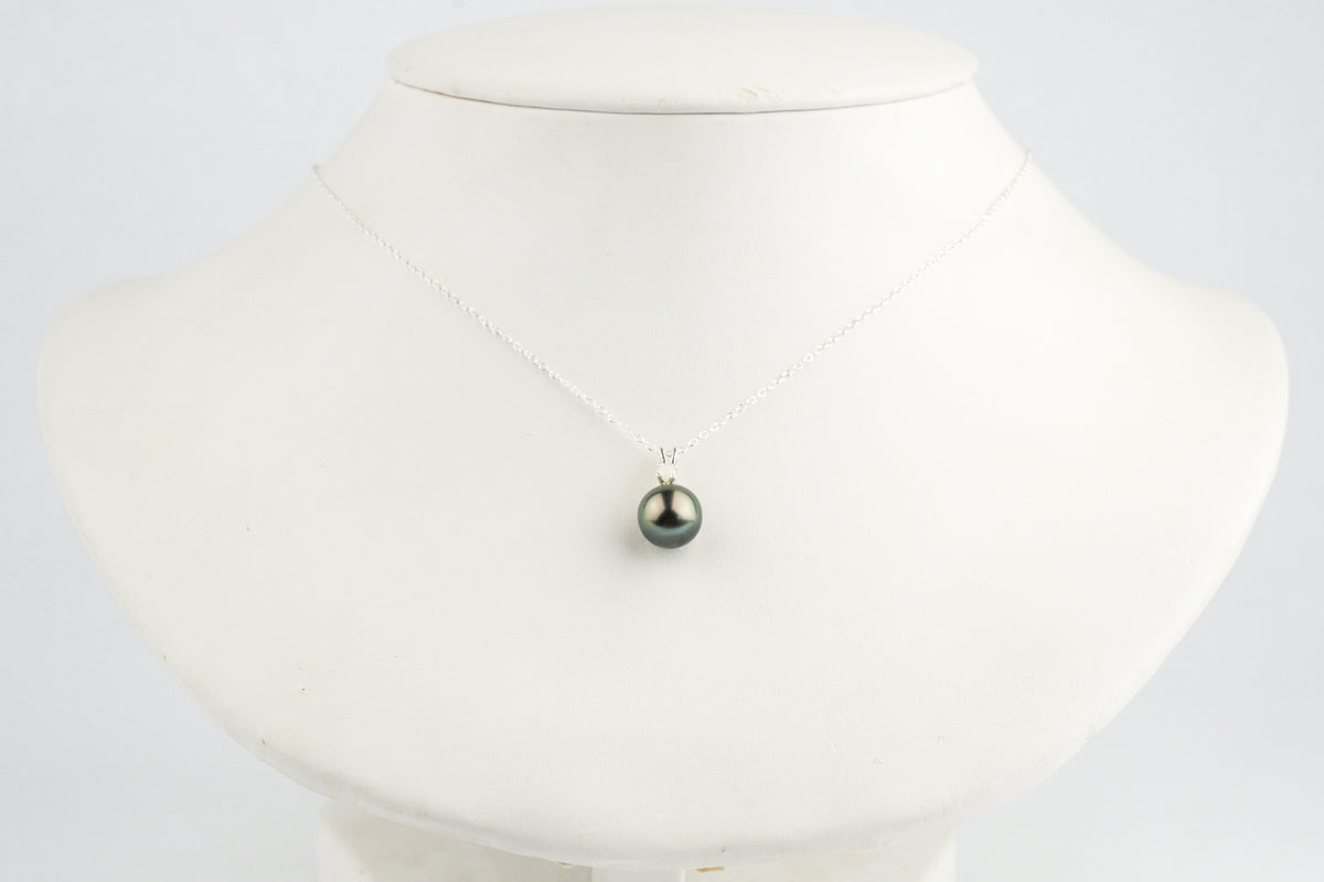 Tahitian Pearl & Opal Pink Peacock Étoile Necklace on Sterling Silver