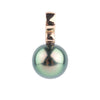 Light Peacock Green 9.4mm Tahitian Pearl Infinity Pendant on 14K Rose Gold