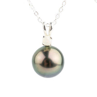 Tahitian Pearl & Opal Pink Peacock Étoile Necklace on Sterling Silver