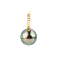 Pink Peacock 9mm Tahitian Pearl Pendant on 14K Yellow Gold