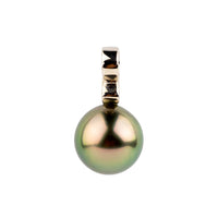 Pink Peacock 9.6mm Tahitian Pearl Infinity Pendant on 14K White Gold