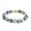 Flashy Blue-Mix Circled Tahitian Pearl Bracelet