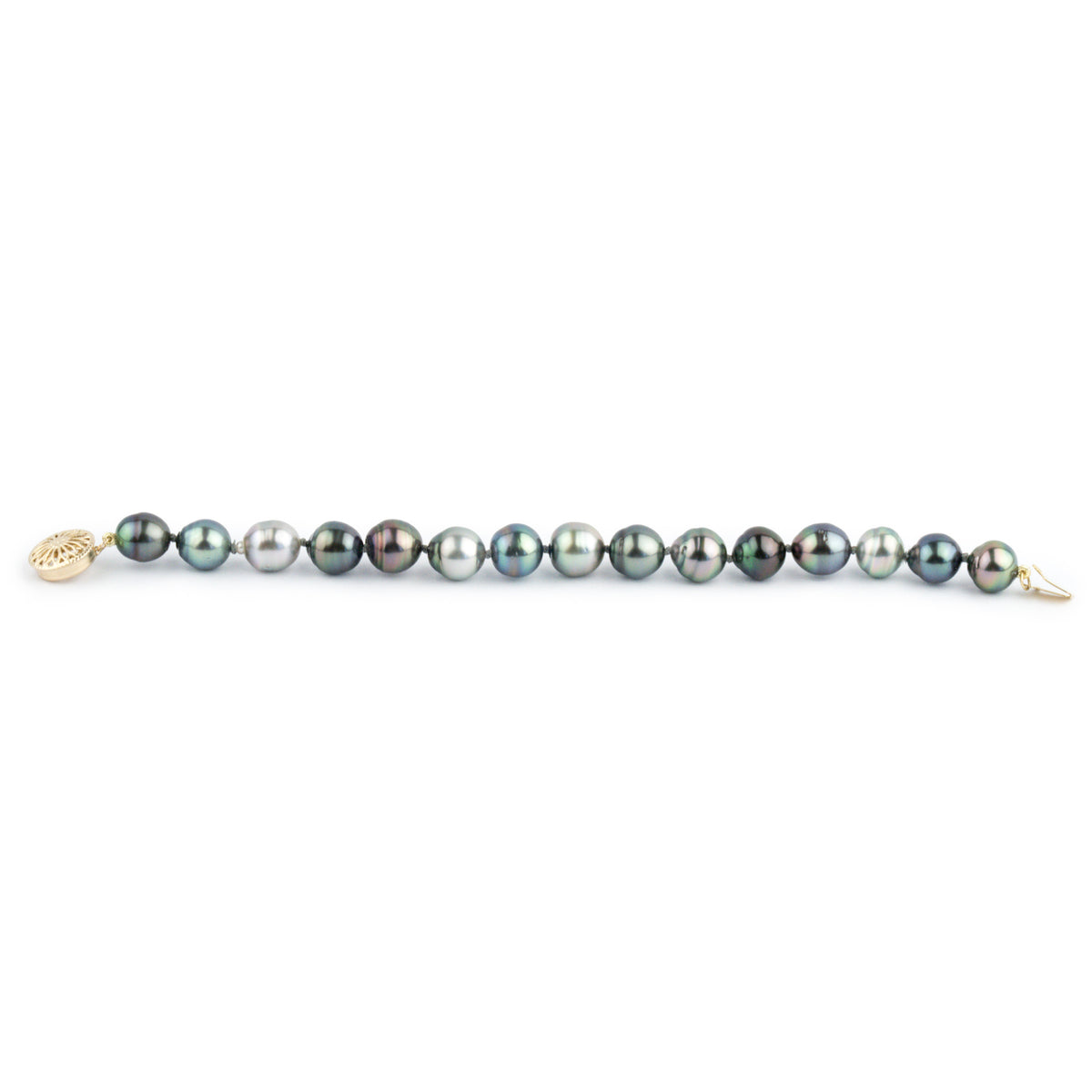 Flashy Blue-Mix Circled Tahitian Pearl Bracelet