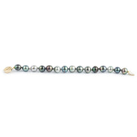 Flashy Blue-Mix Circled Tahitian Pearl Bracelet