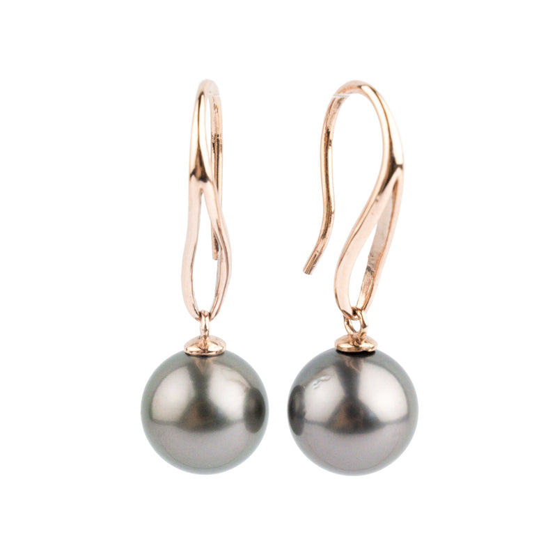 Lavender Green 11.3mm Teardrop Hook Dangles on 14K Rose Gold