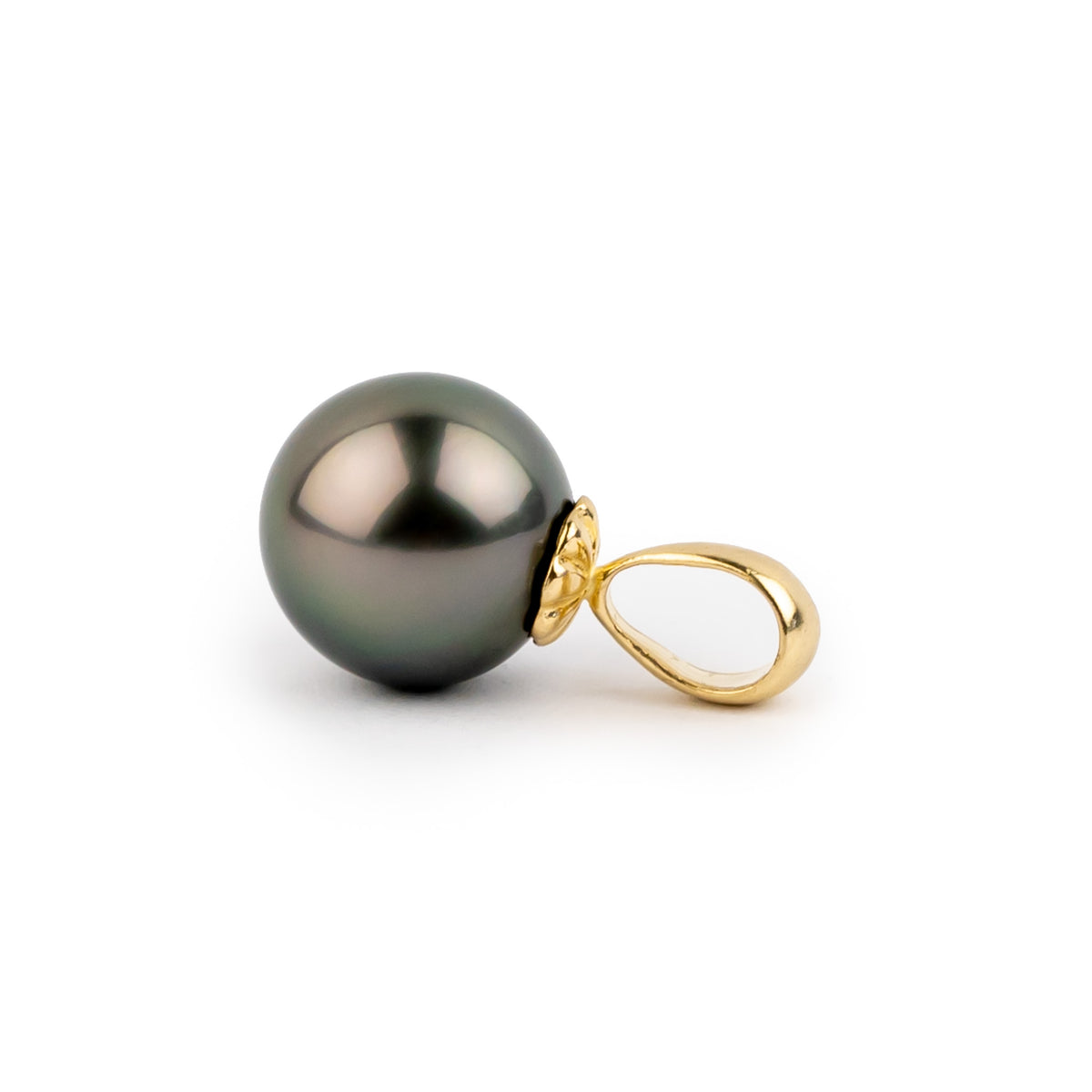 Dusky Pink 10.6mm Tahitian Pearl Pendant on 14K Yellow Gold