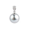 Tahitian Pearl & Diamond 12.6mm Maia Pendant on 14K White Gold