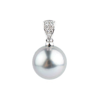 Tahitian Pearl & Diamond 12.6mm Maia Pendant on 14K White Gold