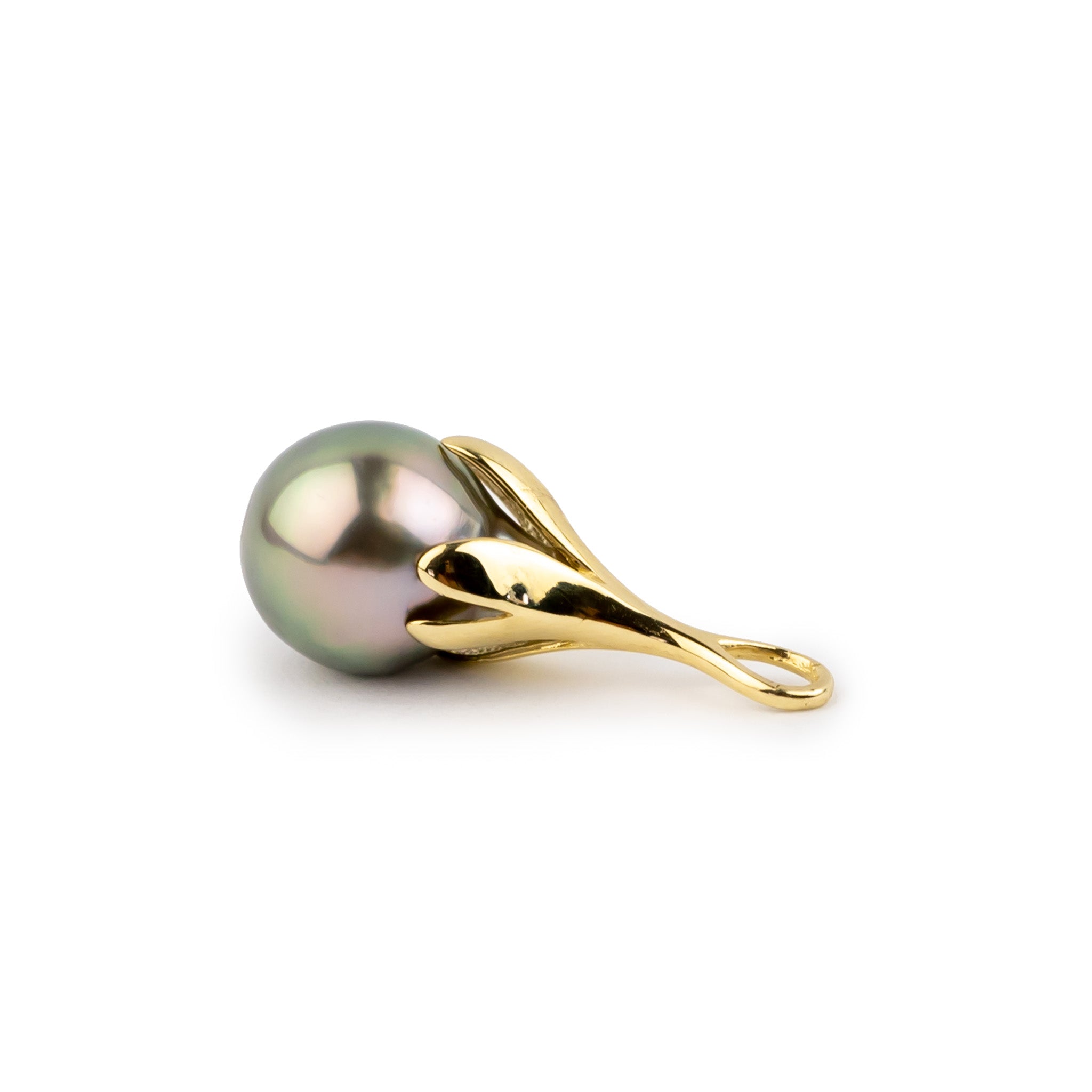 Petal Pink 9.4mm Drop Tahitian Pearl Pendant