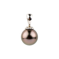 Pink Rouge 10.3mm Tahitian Pearl Pendant on 14K White Gold