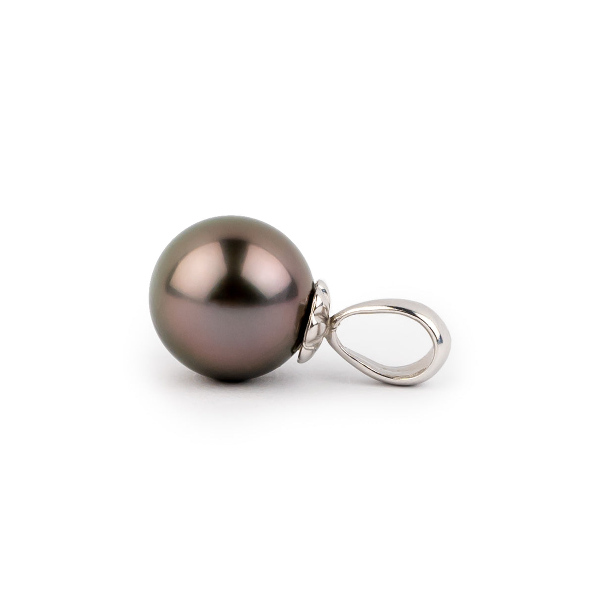 Pink Rouge 10.3mm Tahitian Pearl Pendant on 14K White Gold