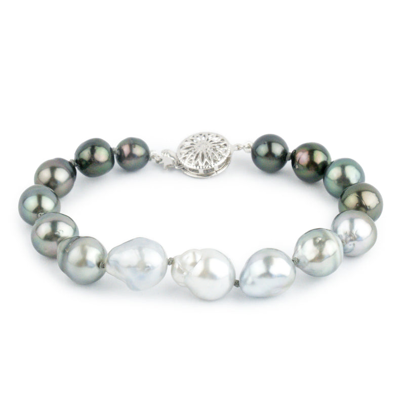 Ombre Tahitian Baroque Pearl 7.8-11mm Bracelet