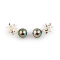 Tiaré Sterling Silver Tahitian Pearl Dangle Earrings