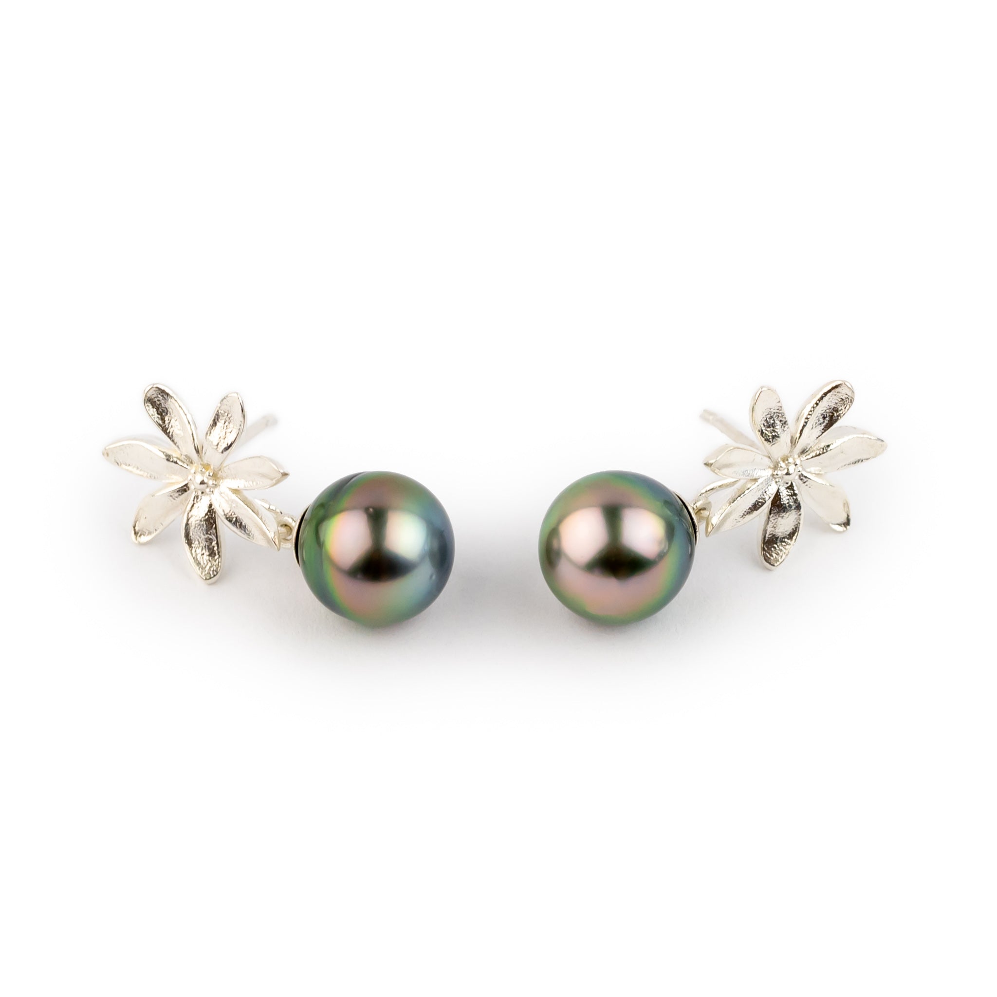 Tiaré Sterling Silver Tahitian Pearl Dangle Earrings