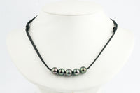 Quintuple Wild Peacock 10-10.9mm Mana Pearl Necklace