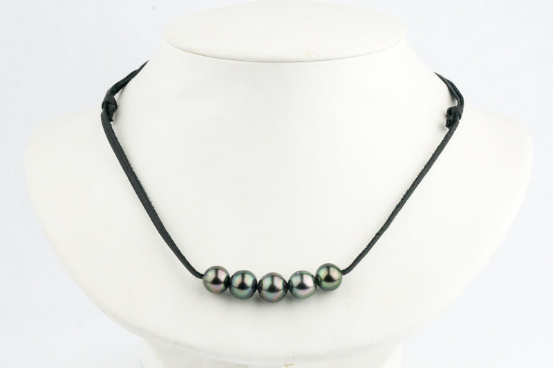 Quintuple Wild Peacock 10-10.9mm Mana Pearl Necklace