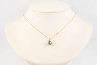 Aqua Pink Tahitian Pearl & Diamond Éclat Necklace on 14KRG