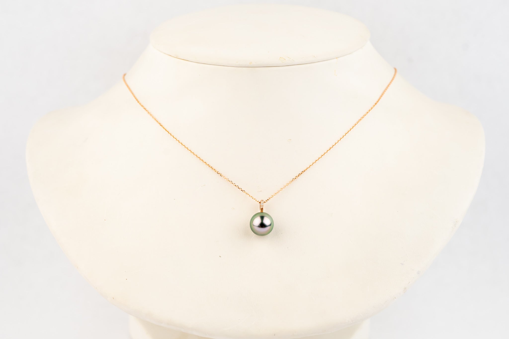 Aqua Pink Tahitian Pearl & Diamond Éclat Necklace on 14KRG