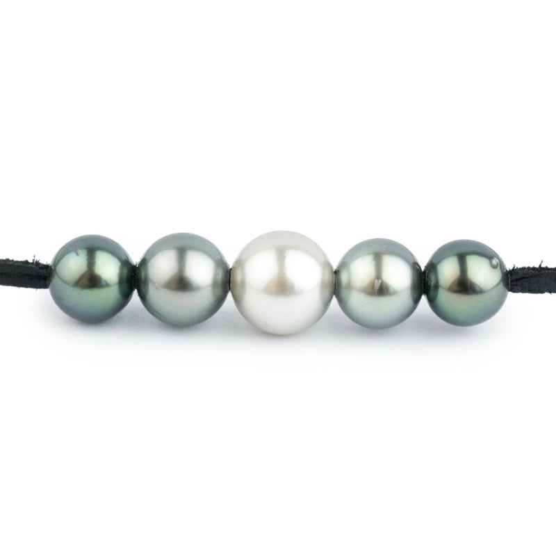 Quintuple Blue Green 9.6-11.5mm Mana Pearl Necklace