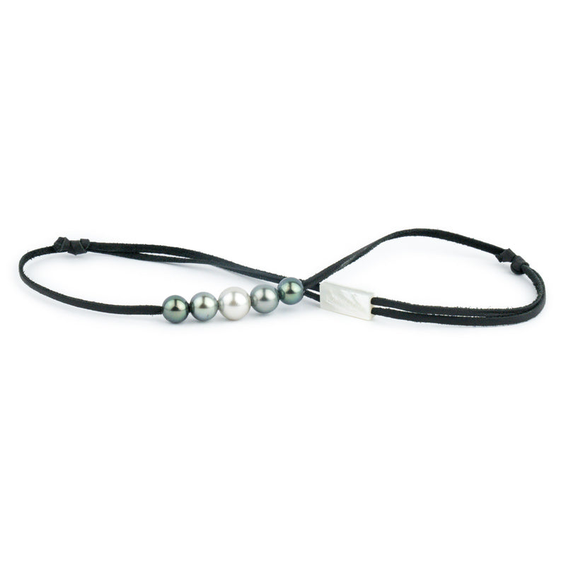 Quintuple Blue Green 9.6-11.5mm Mana Pearl Necklace
