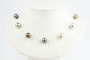 Golden Blue Green Tin-Cup Tahitian Pearl Necklace on 14K Yellow Gold