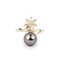 Tiaré Sterling Silver Tahitian Pearl Ring