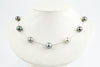 Silvery Blue Purple Tahitian Pearl Tin-Cup Necklace on 14k White Gold