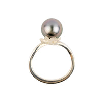 Tiaré Sterling Silver Tahitian Pearl Ring